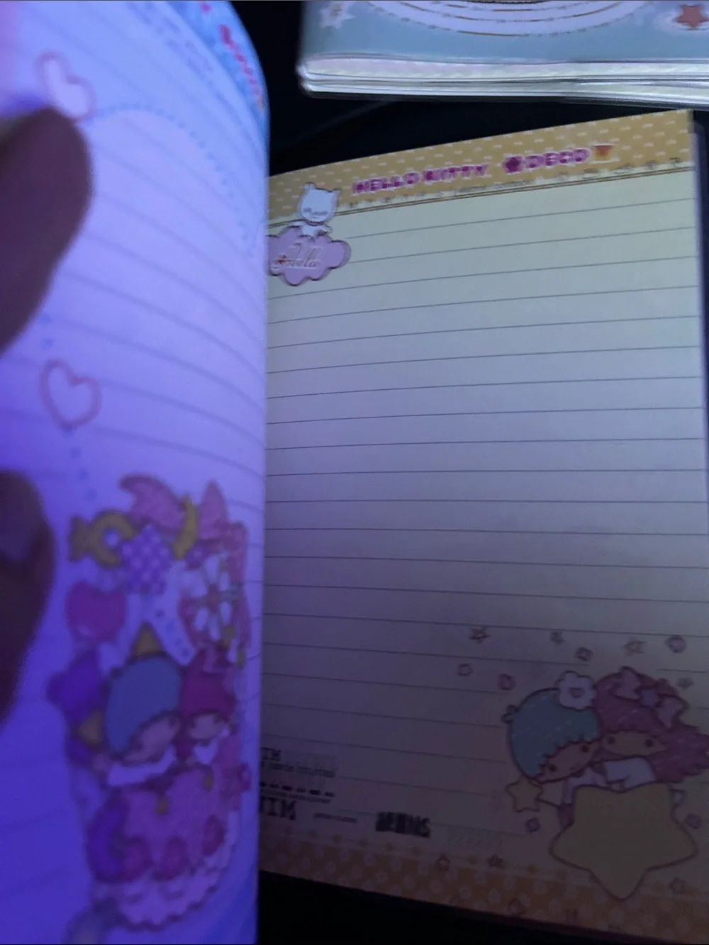 Hello Kitty Deco Pink Rainbow Notebook with Pastel Star Artwork